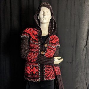 Free People | Chunky Knit Hooded Cardigan Sweater